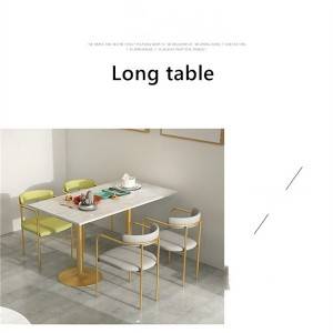 Mesa de jantar em mármore de luxo leve, móveis de combinação simples 0354