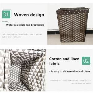 Imitation Rattan Woven Garment Basket of Large Capacity 0211