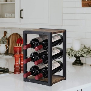 Mini Small Wrought Iron Easy to Assemble Wine Rack 0396