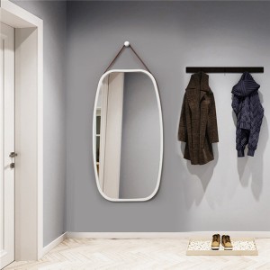 Ziemeļvalstu dekoratīvs apaļš spogulis pie sienas stiprināms pilna garuma spogulis 0445