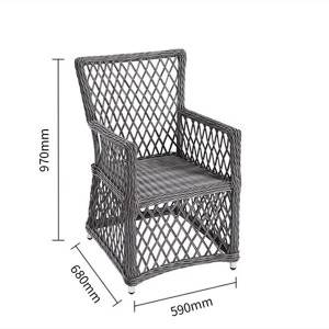 Мебел за градинарски балкон за одмор маса и столче од ратан столче од три дела