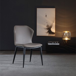 Скандинавське шкіряне крісло-метелик із простою спинкою на металевому каркасі 0266