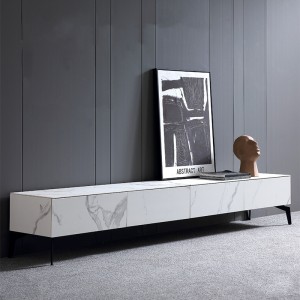 Mueble de TV de tablero de roca de mármol italiano minimalista moderno 0276