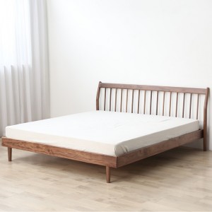 Amerîkaya Bakur Black Walnut Simple Solid Wood Nordic Style Furniture Japanese Tatami Single Bed 0003