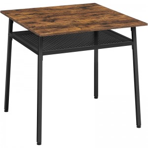 Square Dining Table with Iron Mesh Industrial Style in The Restaurant 0321