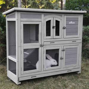 Jeterson 2 Story Small Animal Hutch with Feeder Ramp and Slide Out Tray
