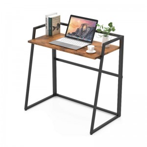 Domača zložljiva preprosta majhna pisalna miza v kombinaciji jekla in lesa 0329