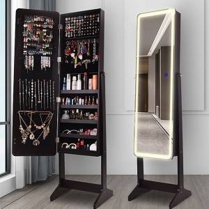 European-style LED light ultra-clear floor mirror, dressing mirror cabinet, floor smart mirror, full-length mirror