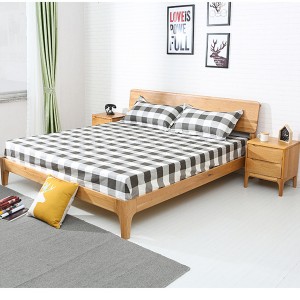 เตียงคู่มัลติฟังก์ชั่นไม้โอ๊คสีขาว Solid Wood Bedroom Bed#0113
