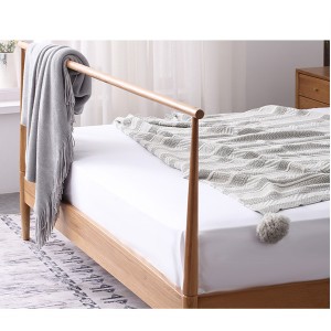 Einfaldur vestrænn stíll Tvöfalt Solid Wood Bed Bedroom Furniture Bed #0109
