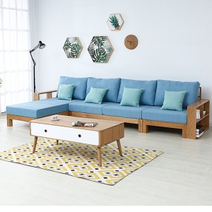 Nội thất phòng khách hiện đại Sofa gỗ nguyên khối kết hợp #0029