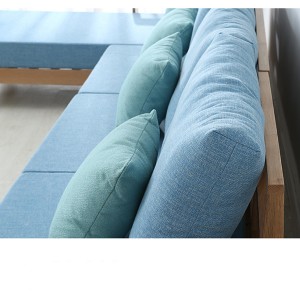Perabot Ruang Tamu Modern Kombinasi Sofa Kayu Solid #0029