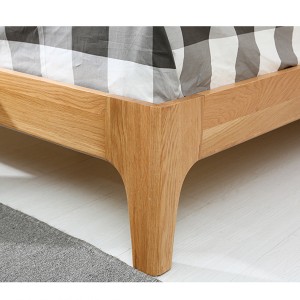 Hvid Eg Multifunktionel Dobbeltseng Solid Wood Soveværelse Seng#0113