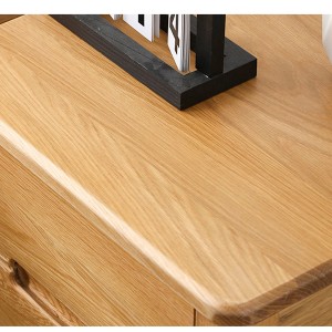 Gagang beralur kabinet samping tempat tidur bergambar ganda kabinet sisi kayu solid#0121