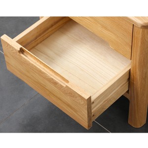 Cabinet de chevet à double tirage à manette rainurée Cabinet à côté en bois massif # 0121