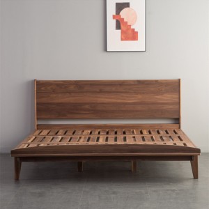 Nordic Minimalist Modern Cherry Master and Guest Ložnice Black Walnut White Oak Double Bed 0018