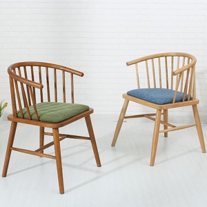 Hotel Soft Bag Chair Veitingastaður Solid Wood Windsor hægindastóll#0080