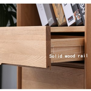 Jednoduchá úložná skrinka z masívneho dreva s vysokou a nízkou bočnou stranou#0024