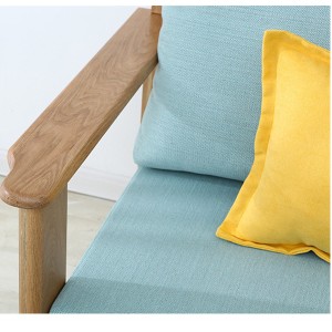 Nordia Simpla Ŝtofo Solida Ligna Sofa Kombinaĵo#0025