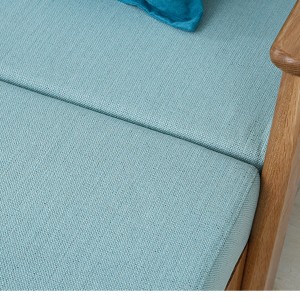 Combinació de sofà de fusta massissa de tela senzilla nòrdica # 0025