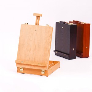 Caixa de armazenamento de esboço de madeira de faia para mesa cavalete 0415