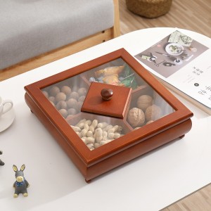 Caixa de armazenamento de doces de madeira maciça de pinho chinês criativa 0423