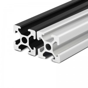 European Standard 2020 Industrial Black Silver Aluminum Alloy Profile 0433