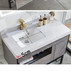Nordic Modern Bathroom Cabinet Combination Marble Light Luxury Smart Mirror Cabinet Bathroom Vanity Sink Washbasin Cabinet#0150