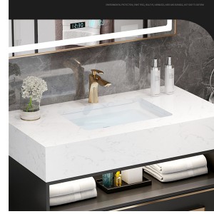 Kabineti i kombinuar i banjës Nordic Legan lavamani banjo Tualeti mermeri Vanity me pasqyrë inteligjente#0154