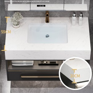 Armari de bany nòrdic combinat lavabo de bany lavabo lavabo de marbre armari de mirall intel·ligent # 0154