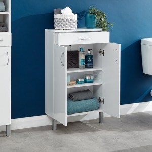 Bathroom Minimalist White Storage Cabinet 0479