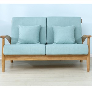 Mobiliario de sofá de salón combinado de estilo xaponés de carballo branco e sinxelo moderno #0027