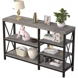 Steel and Wood Combined Living Room Storage Shelf 0536