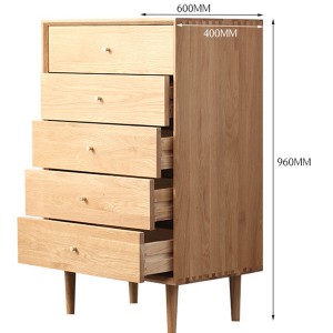 Lahat ng Solid Wood Chest of Drawers Living Room Bedroom Nightstand#0103