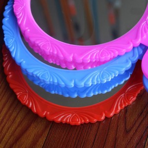 Colorful Candy Color Bathroom Mirror Home with Mirror Cosmetic Belt Handle Hanger Mirror