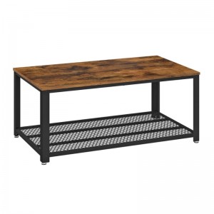 Retro Stable and Adjustable Foot Design Metal Frame Coffee Table 0637