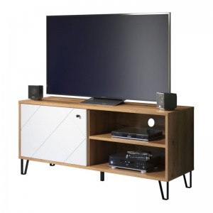 Moderná jednoduchá a praktická drevená TV skrinka 0641