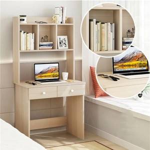 Desk with Bookshelf Combination White Computer Desk Girl Bedroom