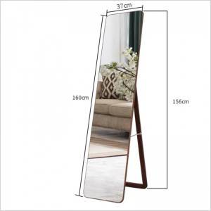 Espejo de madeira maciza de madeira maciza para dormitorio simple, espello de lonxitude total de pie, tenda de roupa, cuarto de montaxe, espello de parede