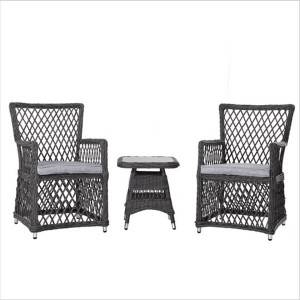 Mobles de balcón de xardín mesa e cadeira de lecer cadeira de vimbio traxe de tres pezas