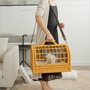 Pet box handbag rattan cat qefesa ji bo derketina ji pisîkê backpack dog backpack