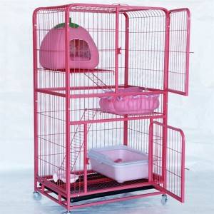 Double-layer cat cage Three-story large cat villa Pet cattery Four-story large pet cat cage