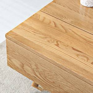 Severské jednoduché masívne drevo sa dá zdvihnúť a znížiť na konferenčný stolík v obývačke#čajový stolík 0005