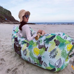 Відкритий портативний пляжний спальний мішок, що складається з одномісної повітряної диванної подушки #надувний диван