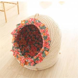 Breathable and Warm Straw Pet Bed for All Seasons 0250