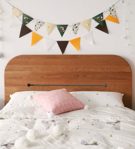 Nordijska češnjeva lesena postelja iz belega hrasta, moderna minimalistična otroška deklica, enojna postelja iz črnega oreha 0011