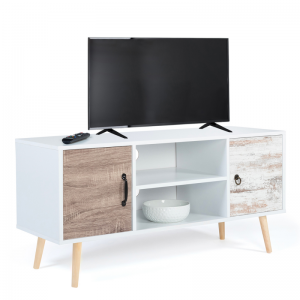 Mueble de TV de doble puerta simple y elegante escandinavo 0379