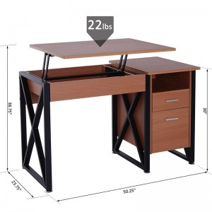 A dolgozószoba és a nappali egyszemélyes számítógépes íróasztala emelhető kialakítással 0342