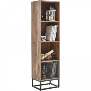 Home Office Iron Wood Combined Wooden Four-Layer Bookshelf 0388