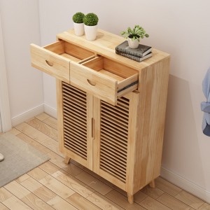 Nordic Simple Pine Multi-Layer Storage Shoe Cabinet 0416